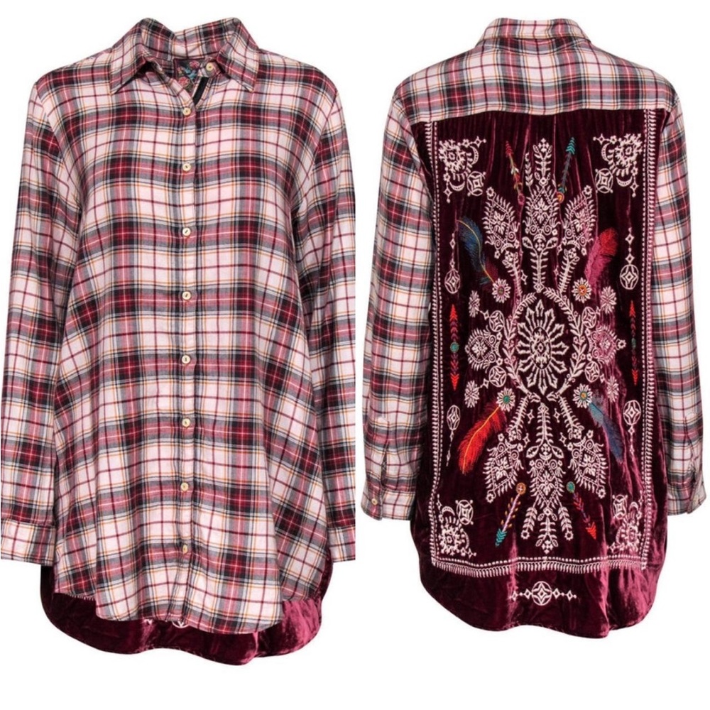 Johnny Was Embroidered Buttondown